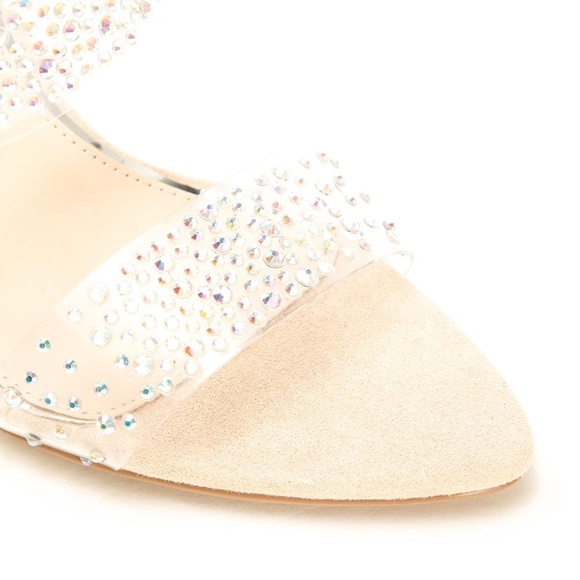 Qupid Clear and Nude Heels with Rhinestones - Picture 5 of 5